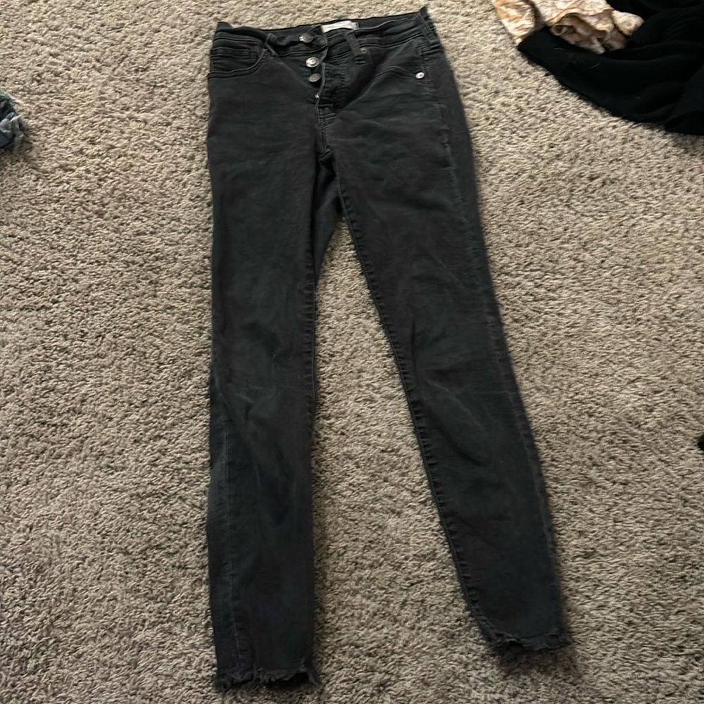 black madewell jeans, high rise skinny jeans, 4 buttons